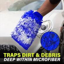 Soft Microfiber Car Cleaning Gloves - Won't Scratch, Plush Chenille Car Wash Gloves, Auto Detailing Cleaning Tool, Towel Gloves - A - View 8