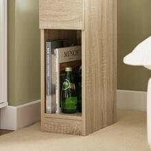 SoBuy FBT111-N Nightstand With Drawer For Box Spring Bed, Sofa Table, Side Table, Narrow Telephone Table, Bedside Table, Night Chest, Natural Finish, Approx. 20x60x35cm (WxHxD). - Brown - View 9