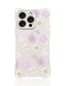 Custodia per telefono compatibile con Apple 16 Pro Max, 15 Pro Max, 12, 13, 14 Pro Max, 14 Plus, 15, 16 Plus, motivo floreale rosa e bianco, scocca in silicone morbido con quattro angoli arrotondati - Rosa - Visualizzare 4
