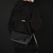 New Casual PU Leather Men Messenger Bag, Multi-Function Shoulder Bag, Flap Square Shoulder Bag, Fashion Leather Bag, Large Capacity Crossbody Bag, Lightweight Shoulder Bag, Multi-Pocket Travel Bag - Multicolor - View 5