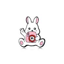 1 Peça Broche de Coelho Fofo, Broche Decorativo de Lapela para Roupas, Mochila, Lenço, Chapéu, Broche de Esmalte, Presente Ideal para Páscoa, Volta às Aulas - Multicolorido - Visão 12
