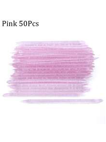 100/50支装美甲工具套装，女士双头粉色亚克力清洁棒，去角质棒，美甲工具，50支透明美甲棒，可重复使用，带钳子，适合家庭和美甲沙龙使用 - 不易断裂，化妆品，便携旅行配件，女孩必备，节日礼物 - 彩色 - 查看 11