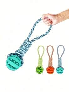 Interactive Slow Feeder Dog Toy, Puzzle Food Dispenser With Chewing Rope, Shake, Roll, Vibrate Game For Puppy Training, Intelligence Development, Suitable For Small, Medium, Large Dogs, Outdoor Activity And Dental Care - Multicolor - View 8