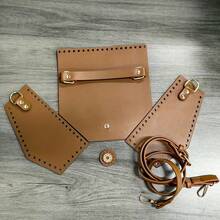 5pcs Crochet Bag DIY Kit, Tote Bag Making Tools, Square Tote Bag, Brown, Black, DIY Crochet Bag Supplies, Handmade Woven Bag, Includes Cover + Strap + Side Panels, Easy To Make, Women Tote Bag DIY, Bag Making Accessories, Holiday Gift, Christmas Gift, Thanksgiving Gift - A - View 3