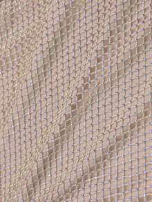 Deep V-Neck Bodycon Dress, High Waist Shiny Party Clubwear, Sexy Slit Fitted Dress For Women, Summer - Gold - View 9