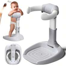 Baby Shower Stand With Anti-Slip Base & Anti-Pinch Silicone, Adjustable Foldable Baby Bath Support For Toddlers 6-36 Months, Portable Standing Helper With Shower Holder | Soporte Para Bañera De Bebé - 灰色 - 查看 12