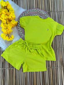 Girls' Outfit Set - New Arrival/Fashion/Party/Outing/Promotion/ - 螢光綠 - 查看 7
