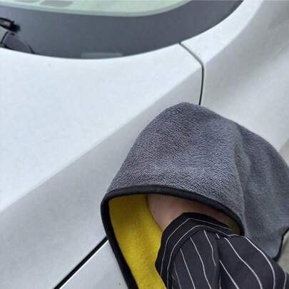 3 st. gula och grå dubbelsidiga biltvättdukar i korallfleece, mycket absorberande och fällfria, mjuka rengöringsdukar för bilvård och hushållsrengöring, snabbtorkande och repfria