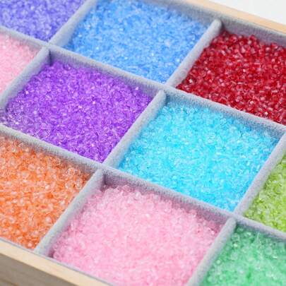 250pcs Colorful Pointed Glass Faceted Drilled Seed Beads, Jewelry Making DIY Bracelet Necklace Beading Supplies, Earring Pendant Accessories, Vintage Headpiece Decoration