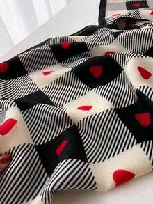 1pc Lightweight Heart Pattern Scarf/Shawl Spring & Summer, Versatile  Winter Fall Valentine's Day 39ST - 彩色 - 查看 7