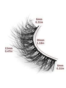 7对猫眼假睫毛，自然短款蓬松卷翘睫毛，适合女生日常妆容和通勤。 - 自然短款 - 查看 3