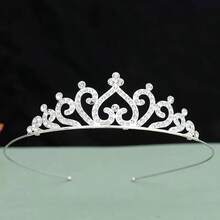 3pcs/Set Silver Alloy Fashion Rhinestone Headband, Bridal Hair Accessories, Bachelorette Party, Bridesmaid, Wedding, Formal Event Decor - Silver - View 4
