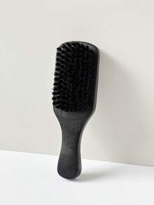 1pc Black Wooden Handle Soft Bristle Hair Brush, Creamy Texture, Economical & Practical Wooden Body, Suitable For Home, Travel, Men & Women - Multicolor - View 7