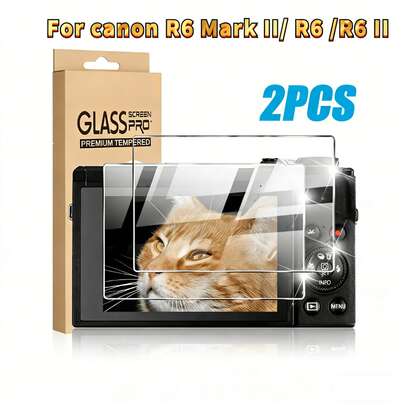 2 pièces Film protecteur d'écran d'appareil photo pour Canon R6 Mark II/R6/R6 II - Dureté 9H, résistant aux rayures, sans bulles, facile à appliquer, protège efficacement la de l'appareil photo, durable