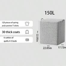 1pc Extra Large Capacity Foldable Storage Box With Lid, Home Moving Packing Basket, Space-Saving Design, Durable Non-Woven Fabric, Suitable For Under Bed, Closet & Moving - Stackable & Washable, Modern Textured Surface, Sturdy Handle, Essential For Home & Car Organization - Multicolor - View 13