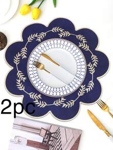 Bộ 1/2/4 tấm lót bàn bằng vải thêu, thích hợp trang trí bàn tiệc cưới, kiểu dáng tối giản thanh lịch phong cách Châu Âu, họa tiết sao và trăng. - Nhiều màu - Xem 35