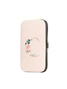 7件套A-Z字母印花旅行美甲工具套装，包含粉色花朵和字母图案，大容量指甲护理收纳盒，不锈钢工具，超锋利防溅指甲钳套装，经典设计指甲钳盒。适用于手机美容、旅行、外出、居家学习、聚会等场合。 - 彩色 - 查看 16