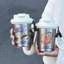 1pc Cute Stainless Steel Vacuum Insulated Cup 320ml Small Direct Drinking Cup Portable Travel Cu - Multicolor - View 13