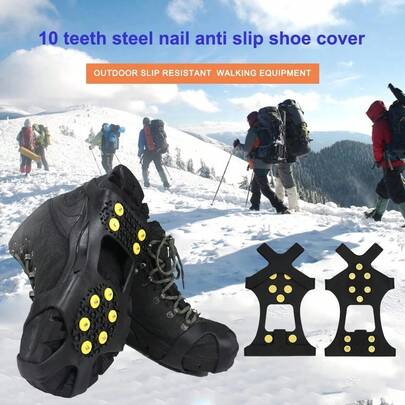 1 Pair 10-Teeth Outdoor Ice & Snow Crampons, Anti-Slip Shoe Covers, 10-Teeth Silicone Ice Cleats, Simple Climbing Ice Crampons, Winter Essential Equipment, Snow Gear Accessories, Women/Men Winter Shoes, Winter Sports Shoes,Shoe,Spring Summer Picks,Brides Maid Gifts,Room,Bedroom Decor,Beach,Travel,For Men,For Women,Vacation,Women's Day,Travel Essentials,Wedding Favours,Y2k,Bedroom,Car Accessories Women,Kitchen Decor
