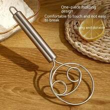 Stainless Steel Flour And Noodle Mixer, Mixing Rod, Manual Double Coil Dough Tool, Dough Mixer, Mixing Rod - Multicolor - View 6