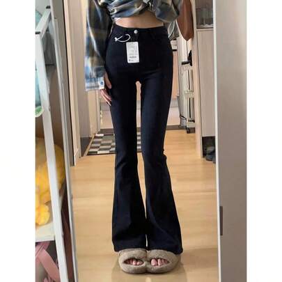 女性パンツ女性パンツデニムフレアパンツミレニアムサブカルチャーヴィンテージホットガール痩せた女性ボトムジーンズストリート春から夏夏服春服スリム多用途背が高く見える