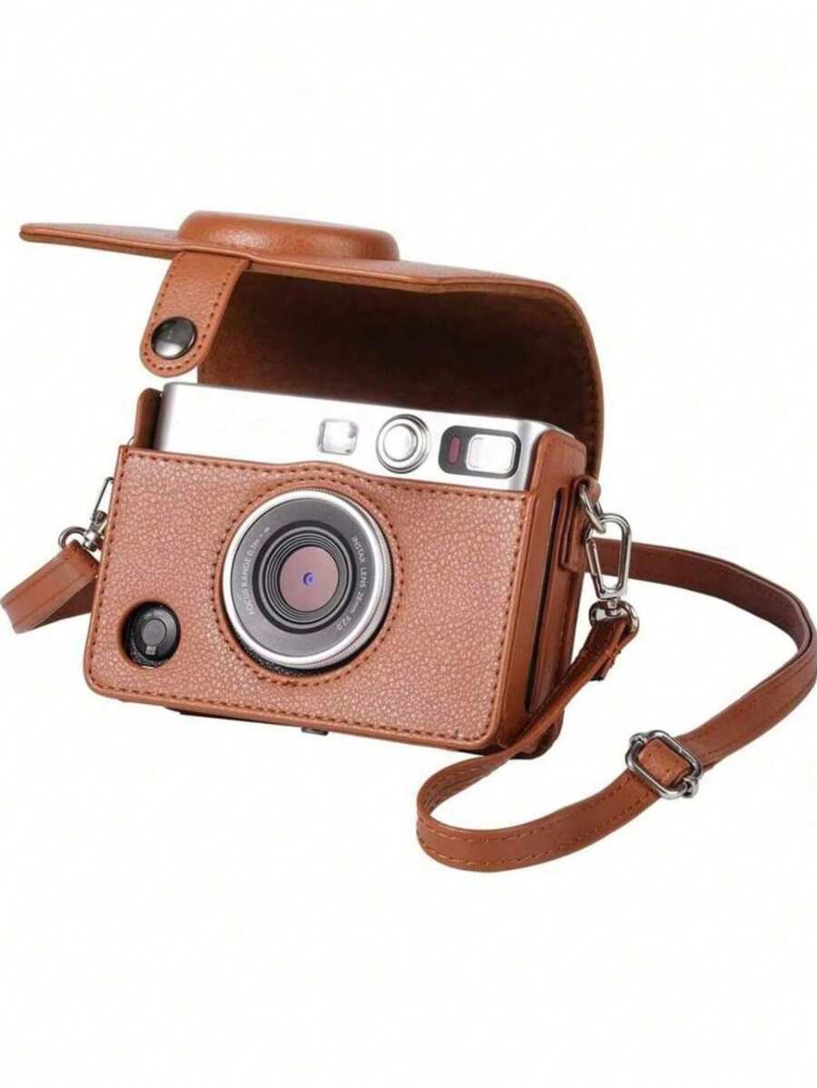 Retro Leather Instant Camera Case Bag For Mini EVO, Digital Camera Carrying Bag With Adjustable Strap - Multicolor - View 1