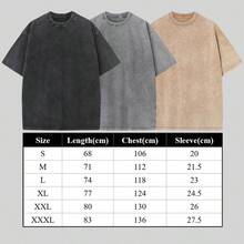 Sensitive Gangsta T Shirt Retro Washed T-Shirt Double Sided Printed 230 Pure Cotton T-Shirt Men's T-Shirt Men's Casual Comfortable Fashionable T-Shirt Street Style Cotton - 灰色 - 查看 5