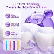 Lavyno Probiotic Mouthwash Sticks |   Alcohol-Free Fresh Breath . 20 On-The-Go Packs . Fruit Flavors . Gentle Oral Care With Probiotics & Plant Extracts Fresh Breath Oral Care - 薄荷 桃子 葡萄 百香果 - 查看 6