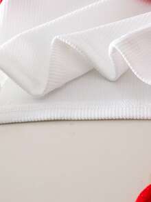 2件套女婴可爱白色背心+红色裙子套装，夏季 - 紅色 - 查看 7