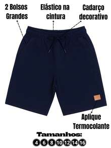 Kit Of 3 Boys' Fleece Shorts With 2 Pockets (SMALL SIZING) - xanh hải quân/xám/caramel - Xem 3