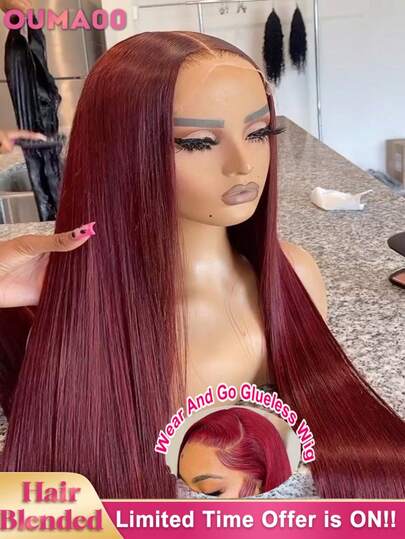 巴西原生人发混纺直发假发，34英寸 - 13x4/13x6 高清透明蕾丝前额，200%高密度预拔毛，带婴儿发，无需胶水和安装，轻松打造日常、派对和特殊场合的造型。