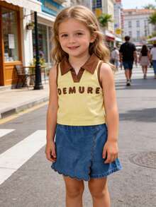 2026 Neues Mädchen 2-teiliges Jeans-Set, minimalistisches Design, angenehm weiches Material, vielseitiger Lässig-Stil, geeignet für Ausflüge und den täglichen Gebrauch - Verschiedenfarbig - Übersicht 3