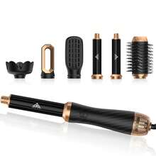 6-In-1 Hot Air Styler – Professional Multifunctional Hair Dryer With Curling Attachments, Straightening Brush & Diffuser - EU C Type Plug(220-240V) - View 1