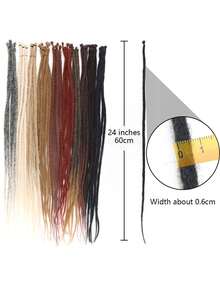 10pcs Synthetic Dreamy Braiding Hair Extensions, Ombre Dreadlock Braids, 24 Inch, Reggae Style Crochet Braids - Multicolor - View 5