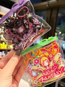 200个/包 一次性彩色发圈、发绳、小号发皮筋、不伤头发的发饰 - 彩色 - 查看 7