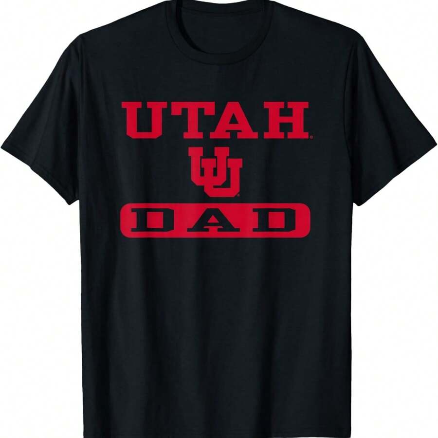 Utah Utes Dad Logo Officially Licensed T-Shirt - 黑色 - 查看 1