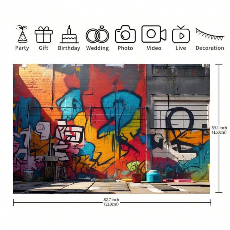 Un fondo de pared para la decoración de una fiesta familiar, adecuado para fiestas de cumpleaños, fiestas de vacaciones y reuniones familiares. - Multicolor - Ver 1