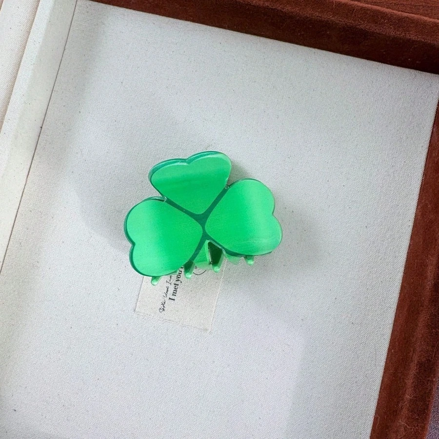 's Day Hair Clip, Green Shamrock Updo Claw Bun & Half-Up Styles, Festive Lucky Hair Accessory Party,, Fun Holiday Charm - 三葉草 - 查看 1