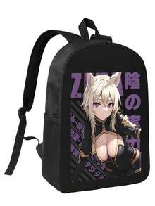 Zero Kara Hajimeru Mahou No Sho Zero Cat Ears Backpack For Anime Fans, Black Gold Travel Daypack For Men Women Teens, Durable School Bookbag - màu đen - Xem 1