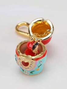 1 件优雅彩色珐琅俄罗斯套娃钥匙扣，时尚百搭包包吊坠 - 彩色 - 查看 5