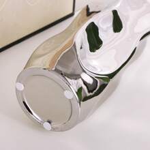 Silver Wavy Ceramic Vase, Modern Minimalist Living Room TV Cabinet Decor, Dry Flower Vase Home Decoration - Silver - View 6