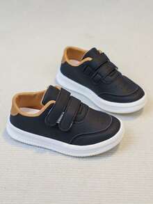 1双男女通用简约低帮运动鞋，软底防滑休闲童鞋，时尚百搭学生跑步鞋，适合所有季节 - 黑色 - 查看 4