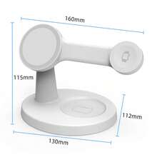可折叠三合一无线充电座，兼容苹果 MagSafe 充电器支架，快速磁吸式无线充电座，兼容 17/Air/16/15/14/13/12 系列，兼容 Pro，兼容 Ultra - 黑色 - 查看 7