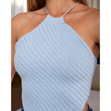 Set Of 2 Women's Top Scarves In One Size Modal Knit With Back Tie, Perfect Premium Summer Style, Fits Sizes 36 To 42 (Brazilian Sizes). - Blue and Blue - View 4