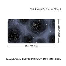 1pc Black Rose Flower Mouse Pads , Full Keyboard Mat, Long Laptop Mousepad, Computer Mouse Mat For Home And Office, Anti-Slip Rubber Base - Multicolor - View 13