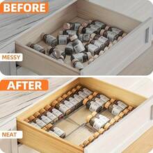 Organizador de especias expandible para cajón de cocina | Hecho de acrílico, instalación empotrada, fácil organización de especias - transparente - Ver 5