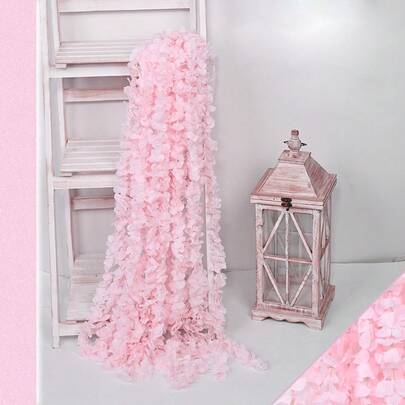 5件套人造兰花花环，紫色紫藤花环，婚礼装饰挂件