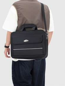 1 pieza Bolso para laptop negro, maletín de negocios minimalista de gran capacidad y de moda - Multicolor - Ver 9