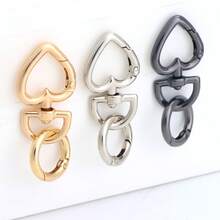 2pcs Swivel Clasps, Metal Lobster Clasp With Keyring, Suitable For Keychain And DIY Crafts - Silver - View 4