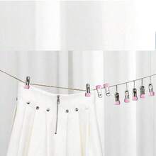 Vintage Stainless Steel Clothespins, Windproof And Non-Marking, For Underwear And Socks, For Home Use, Pink/Blue, Pack Of 10